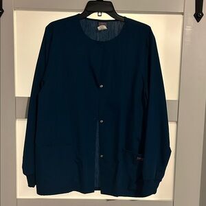 Cherokee Caribbean blue  Workwear snap scrub jacket